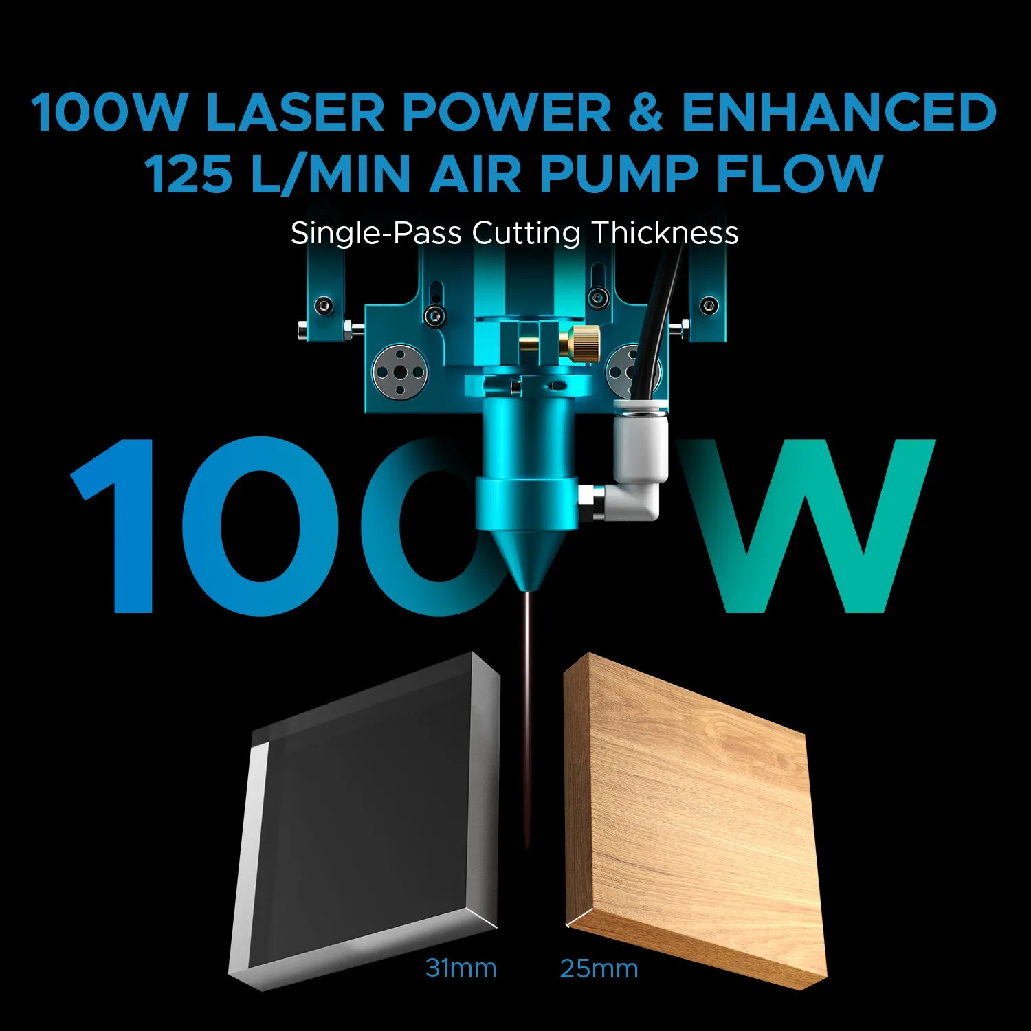 100W CO2 Laser Cutter and Engraver with 1000x600mm Engraving Area with Auto Focus| PRONTO 45