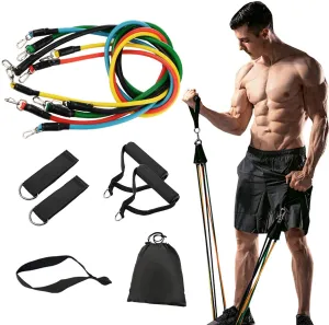 11 Pack Stackable Resistance Bands Set for Workouts & Therapy