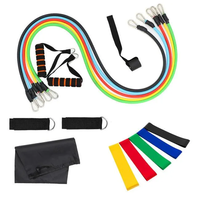 11 Piece/Set Latex Resistance Bands Crossfit Training Body Exercise Yoga Tubes Pull Rope Chest Expander Pilates Fitness with Bag