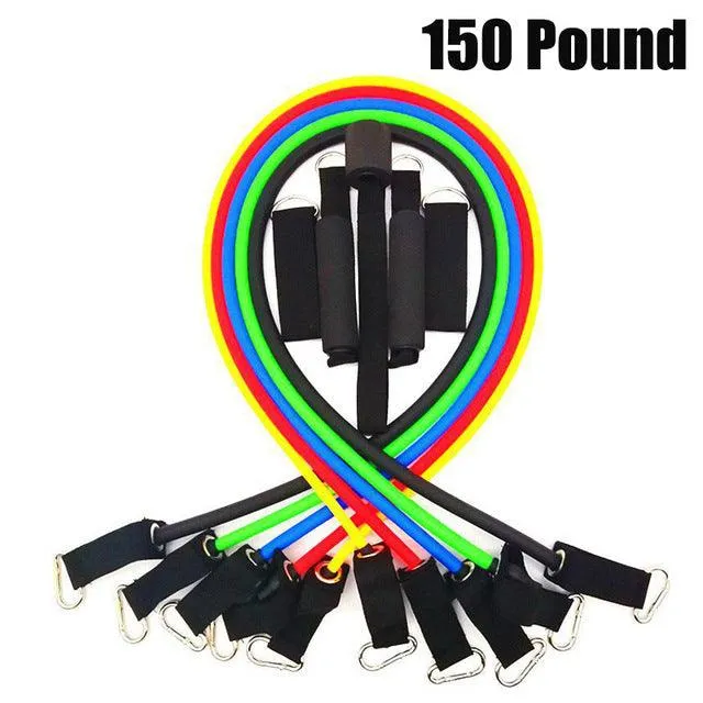 11 Piece/Set Latex Resistance Bands Crossfit Training Body Exercise Yoga Tubes Pull Rope Chest Expander Pilates Fitness with Bag