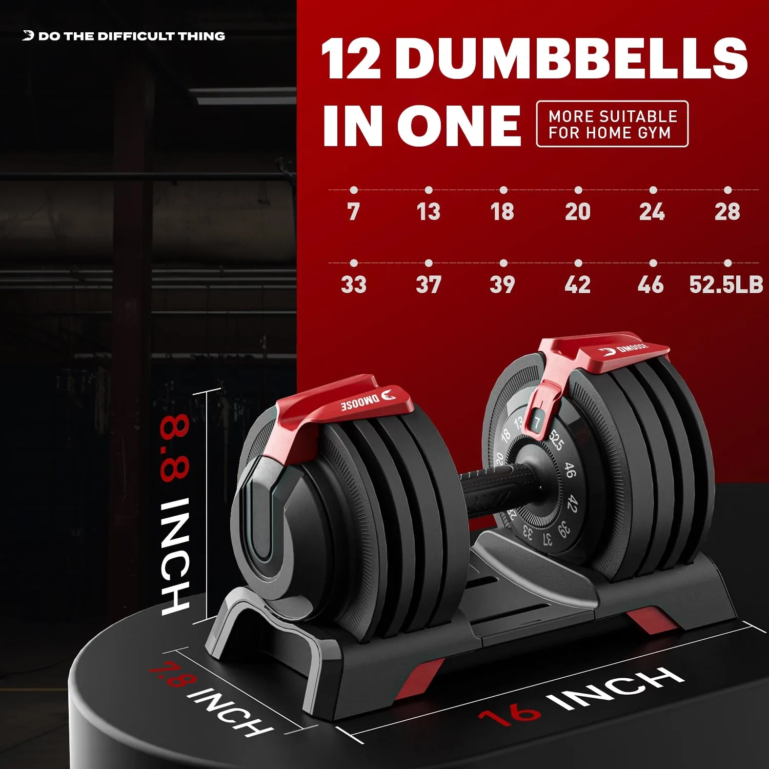 52.5 lb Adjustable Dumbbell