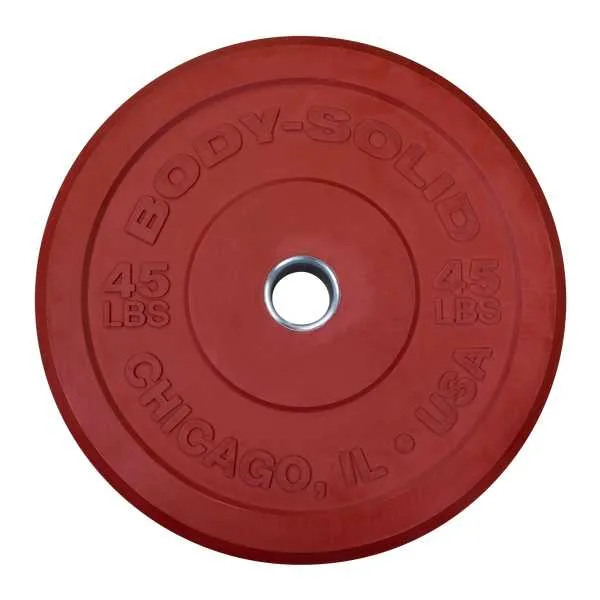 Body Solid 260Lb Chicago Extreme Bumper Plate Set OBPXC260