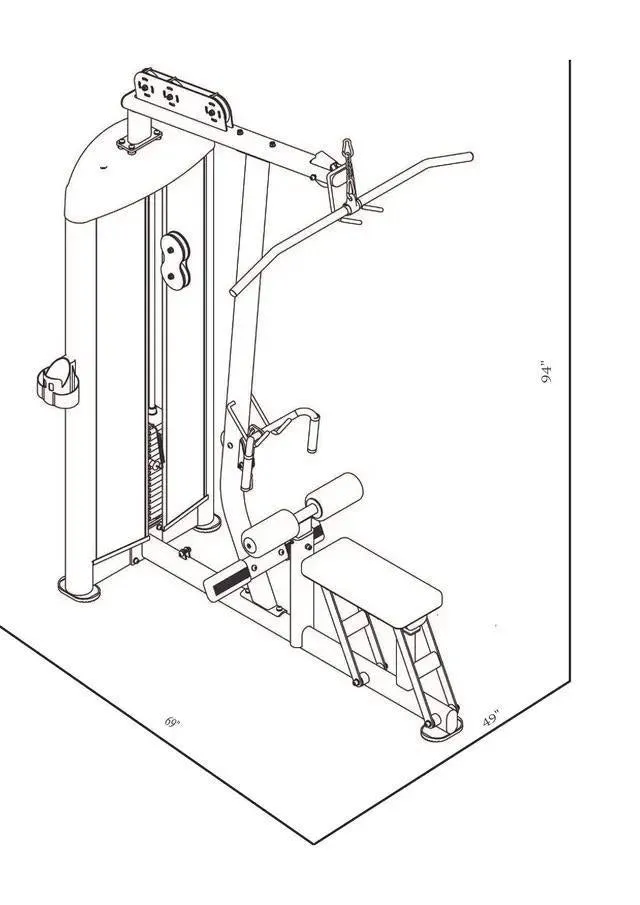 BodyKore GR638 Isolation Series Lat Pulldown/Low Row Combo