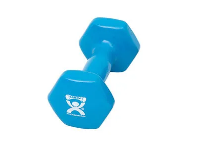 CanDo Vinyl Coated Dumbbell, 4lbs., Light Blue