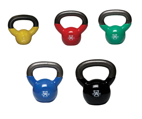 CanDo vinyl-coated kettlebell - 5-piece set (1 each: 5, 7.5, 10, 15, 20 lb)