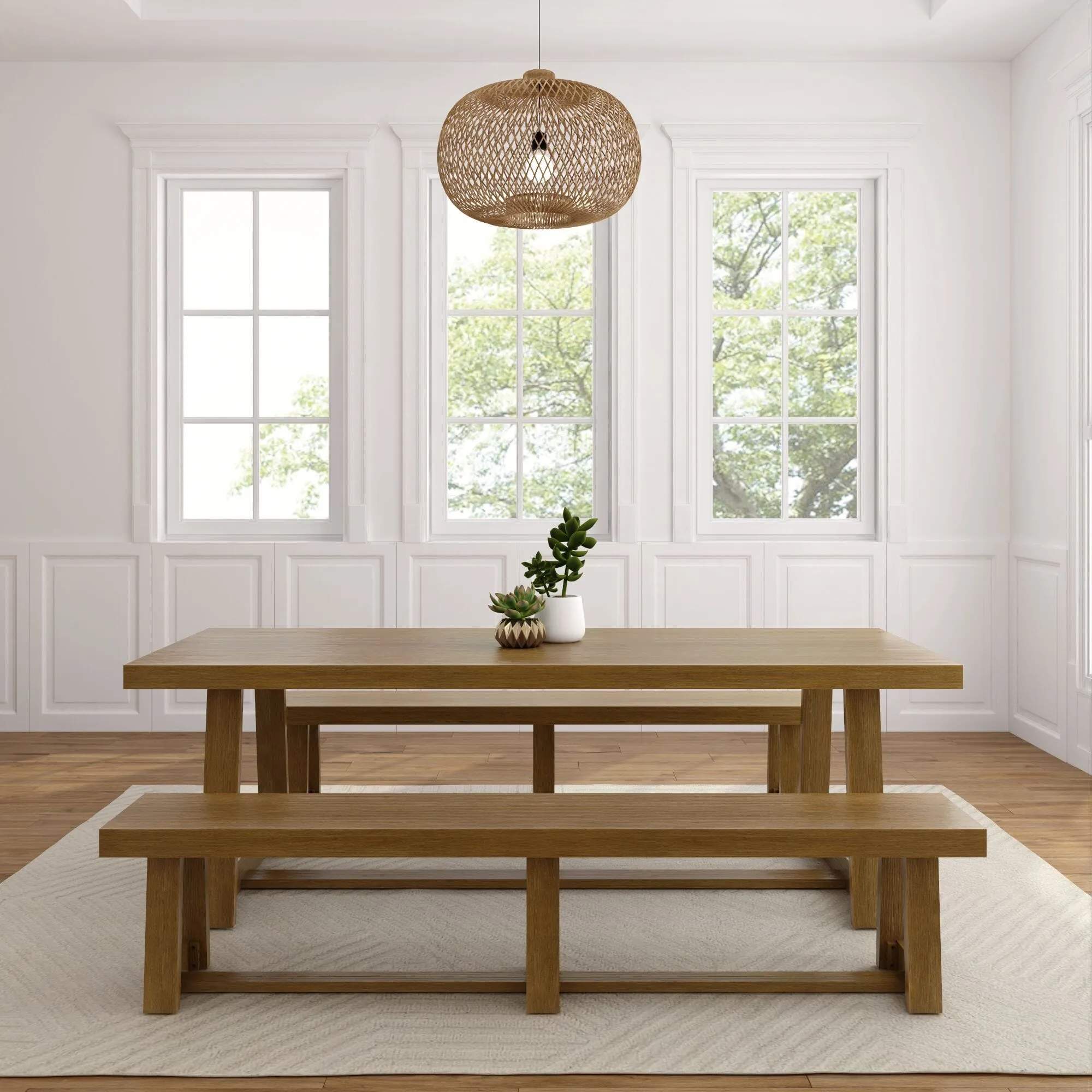 Classic Dining Set with Benches - 94"