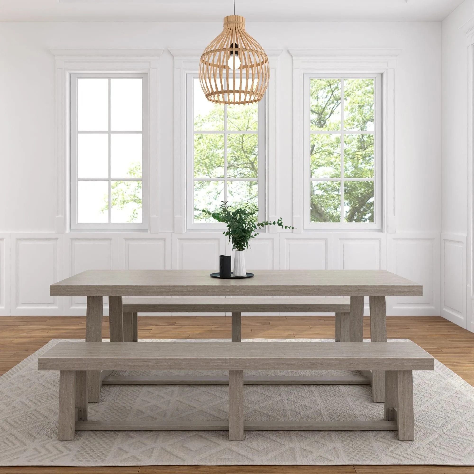 Classic Dining Set with Benches - 94"