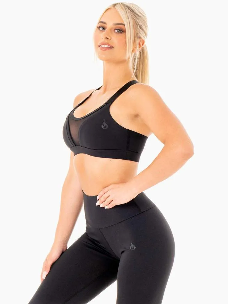 COLLIDE MESH CONTOUR SPORTS BRA - BLACK