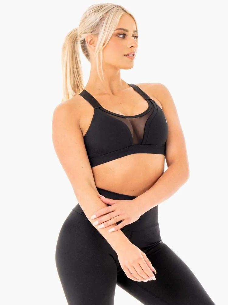 COLLIDE MESH CONTOUR SPORTS BRA - BLACK