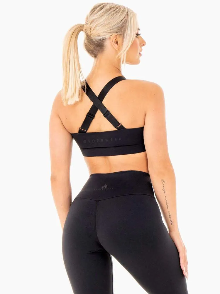 COLLIDE MESH CONTOUR SPORTS BRA - BLACK