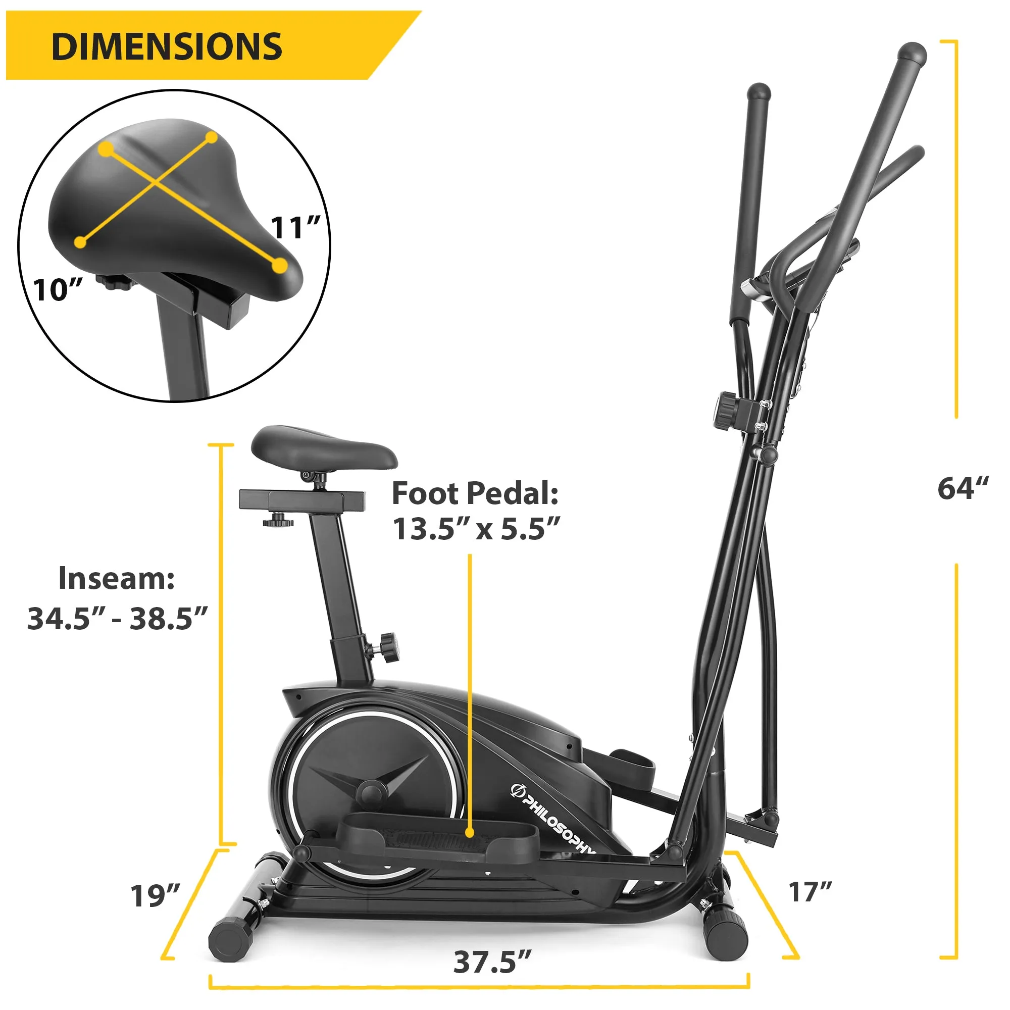 Elliptical Exercise Machine with Seat