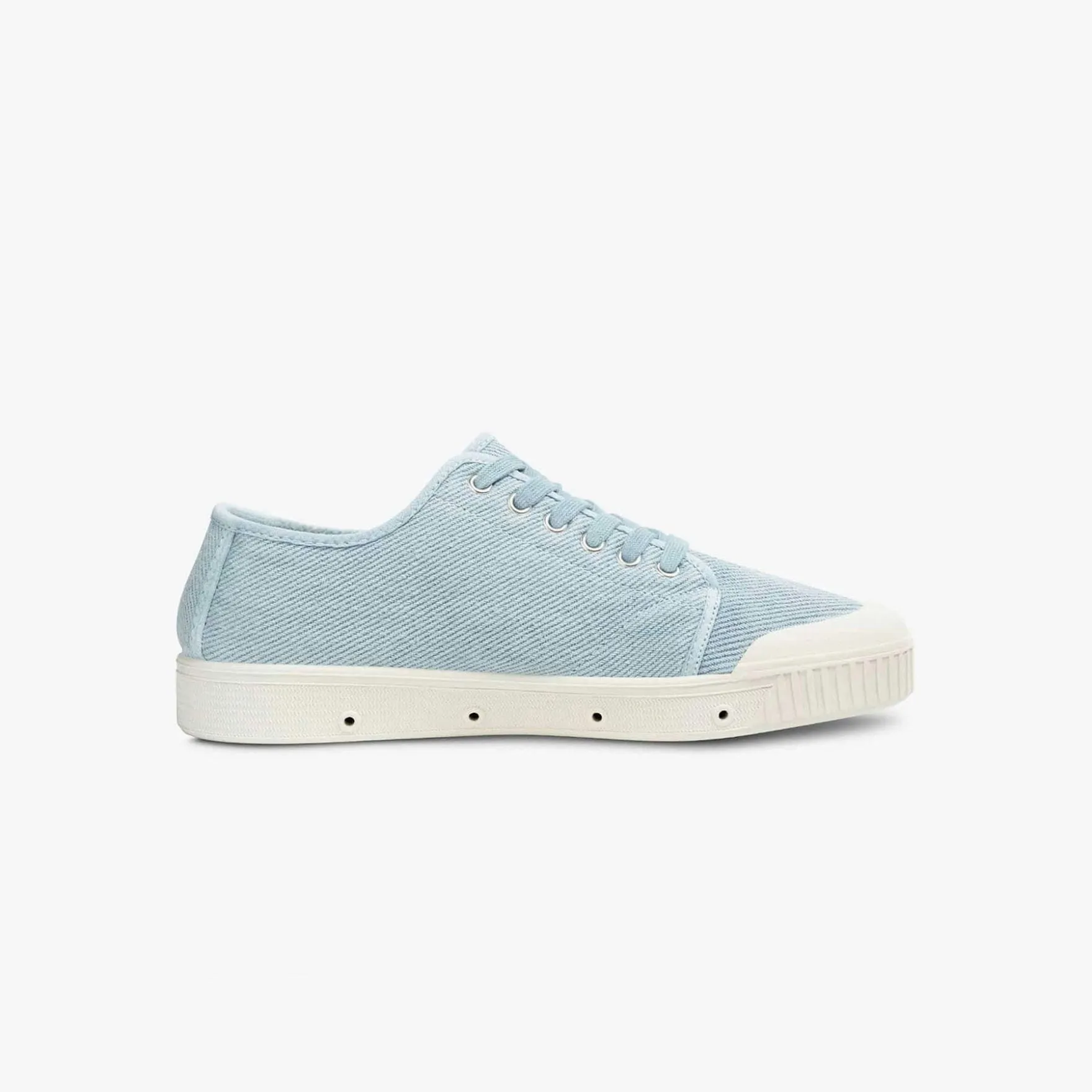 Low Top Washed Heavy Twill Trainers in Blue