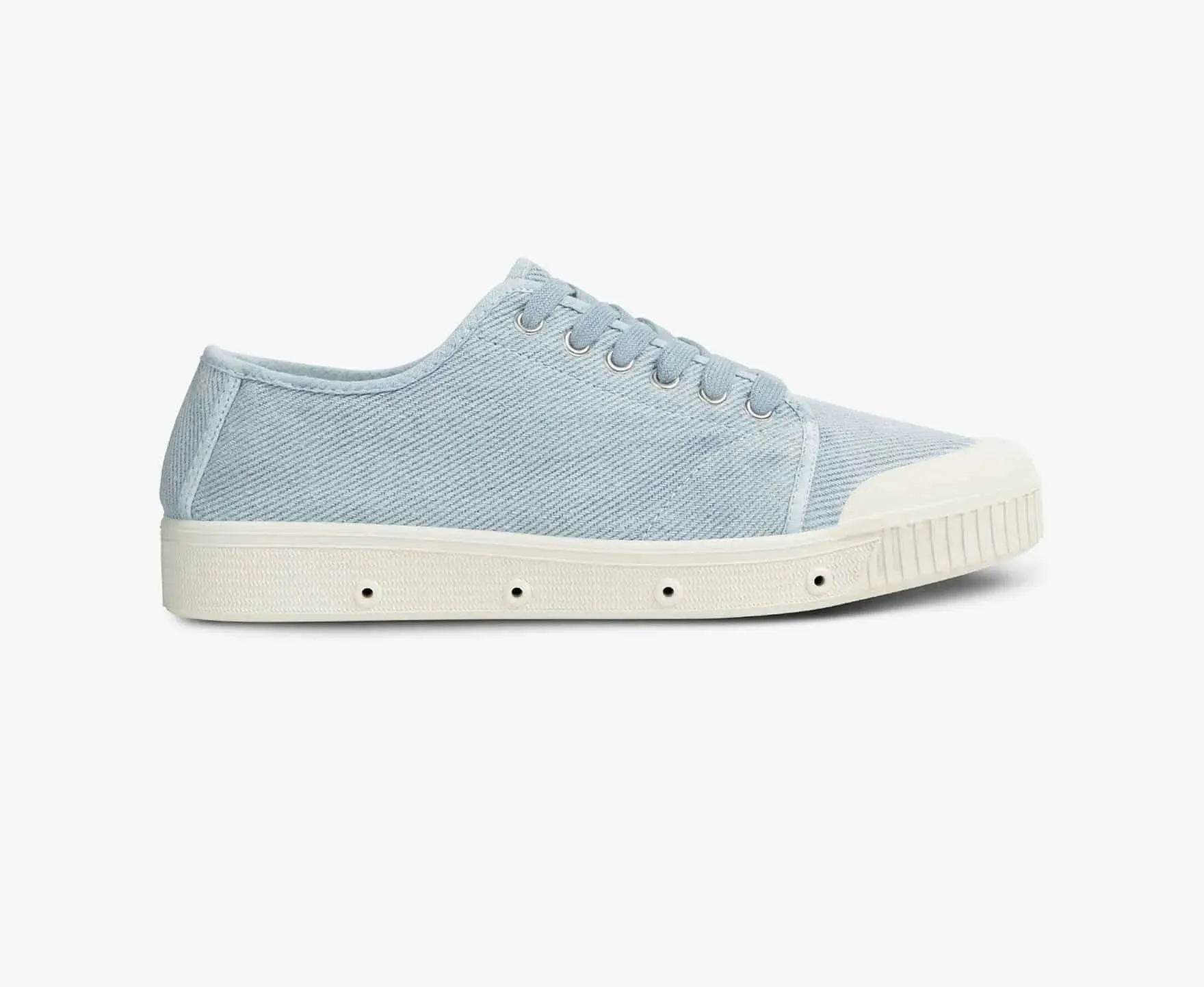 Low Top Washed Heavy Twill Trainers in Blue