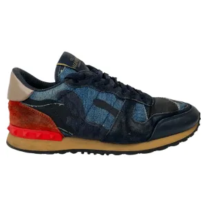 Men's Rockrunner Camouflage Denim Low Trainers Blue Size EU 40 / UK 6