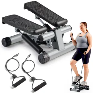 Mini Stepper with Resistance Bands Step Machine w/ LCD Monitor