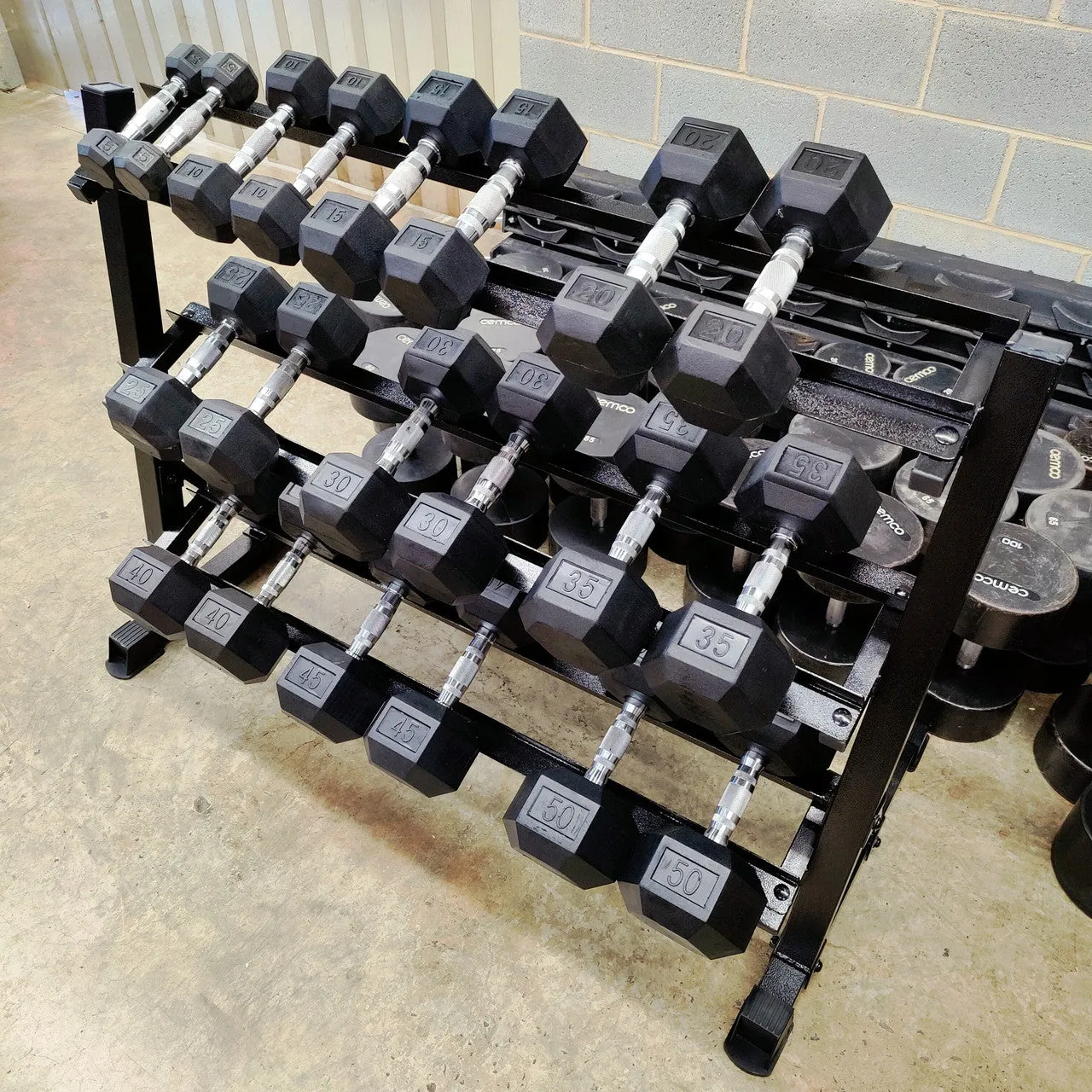 NEW Rubber Hex Dumbbell Set 5-50lb Full Set Hex Dumbbells