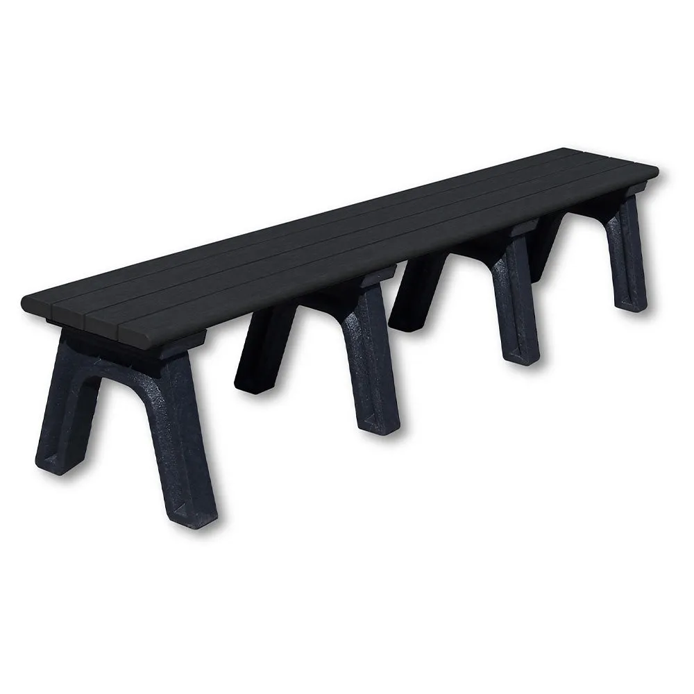 Park Classic Backless Bench, Recycled Plastic