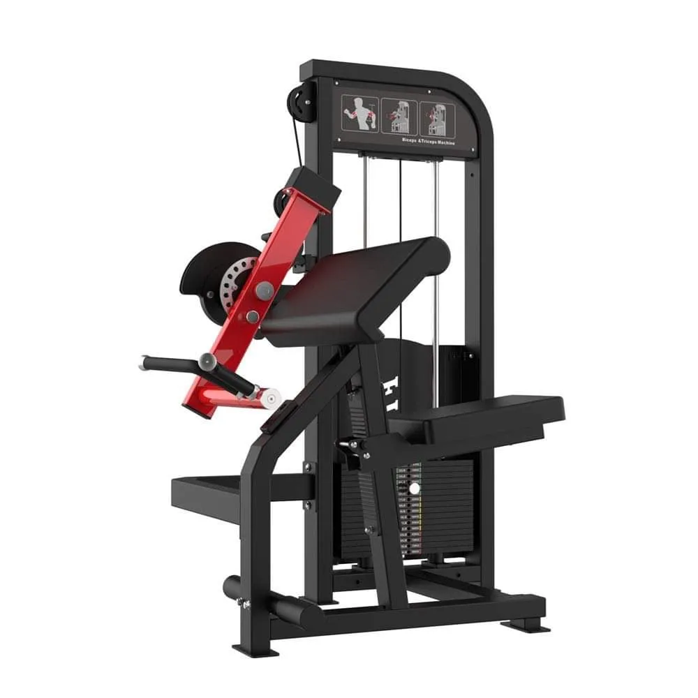 Pin-Loaded Seated Biceps and Triceps Selectorized Combo Weight Machine GC-5086