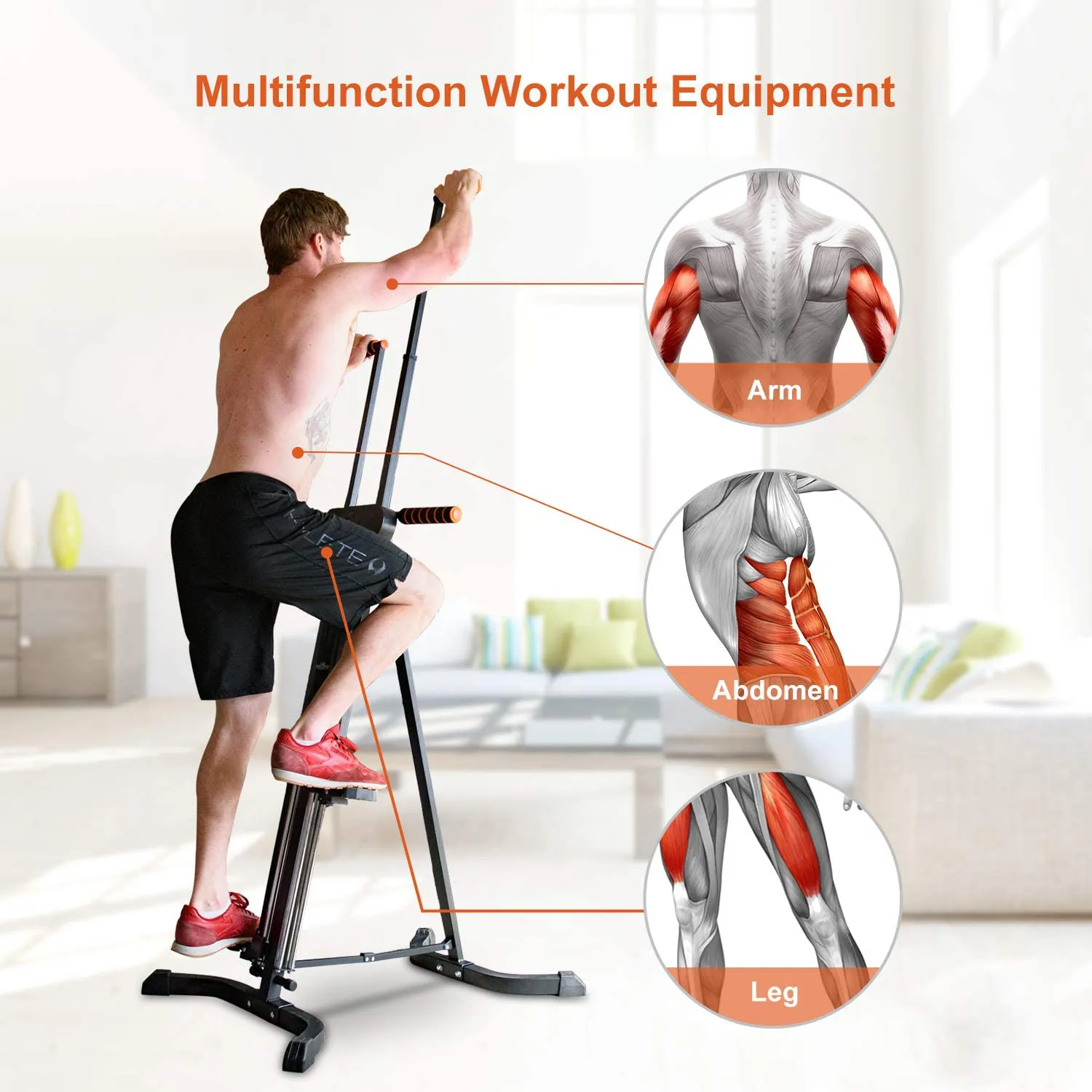 RELIFE REBUILD YOUR LIFE Vertical Climber for Home Gym Folding Exercise Cardio Workout Machine Stair Stepper Newer Version