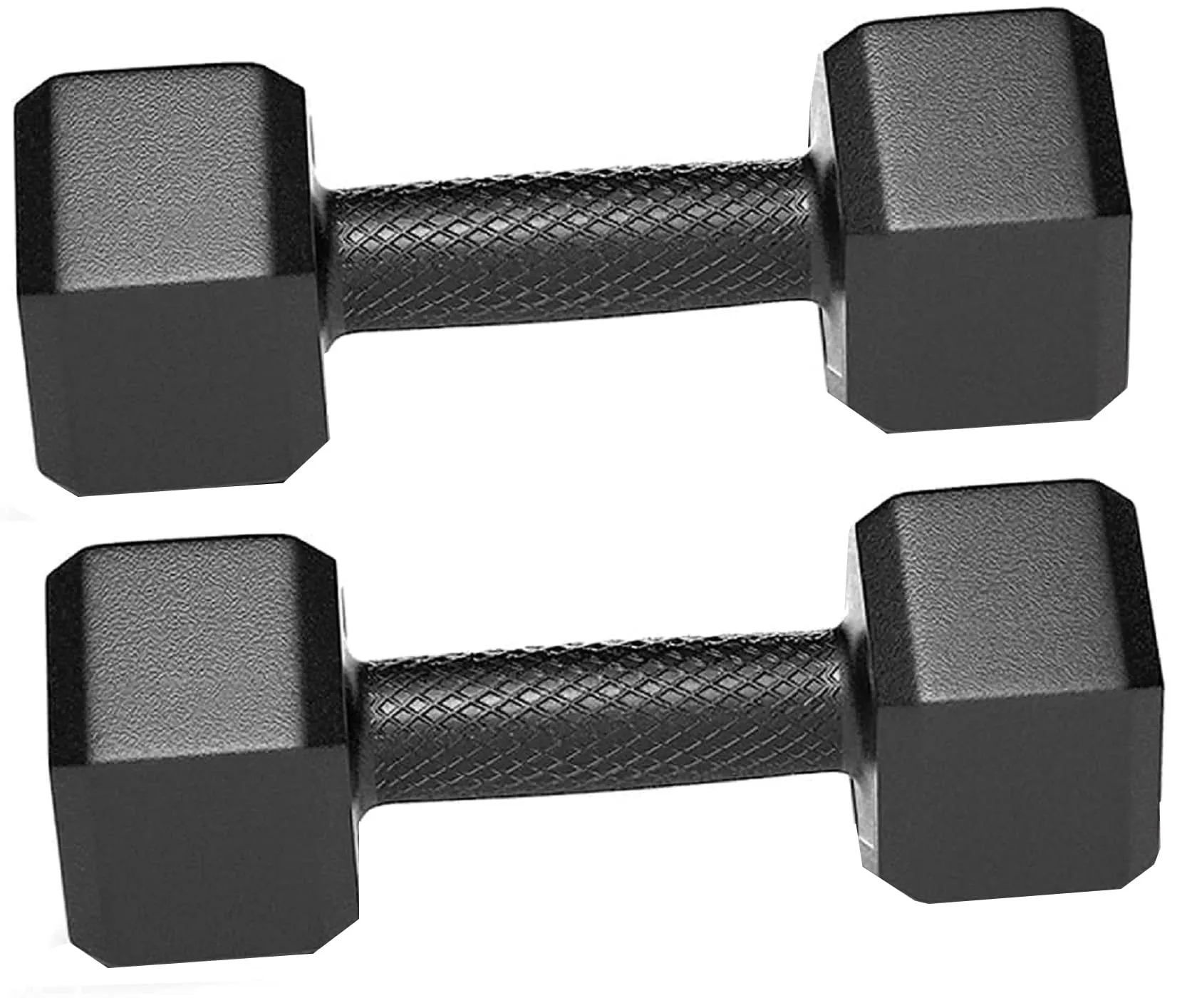 SIMRAN SPORTS Black Pvc Dumbbells Set Made of Solid PVC | 1 Pair Hex Dumbbells | Dumbbell Set For Home Gym Exercise & Fitness (Black- 1 Kg x 2Pcs)