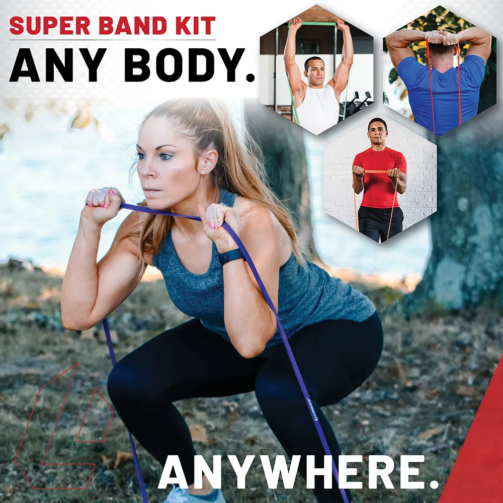 Super Resistance Band Kit - Levels 1-4 - Adds Resistance to Exercise Movements