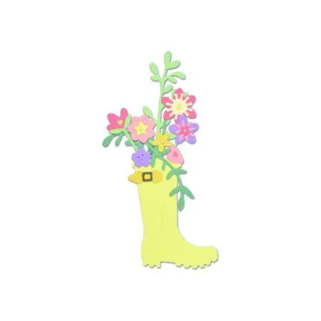 Thinlits Die Set 17Pk Rain Boot Planter By Olivia Rose